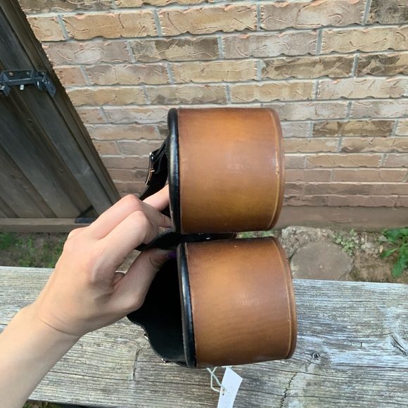 CHRISTIAN DI RICCIO Leather Black Wooden Clogs Women’s Size 10 Made in Italy NEW - Picture 12 of 16